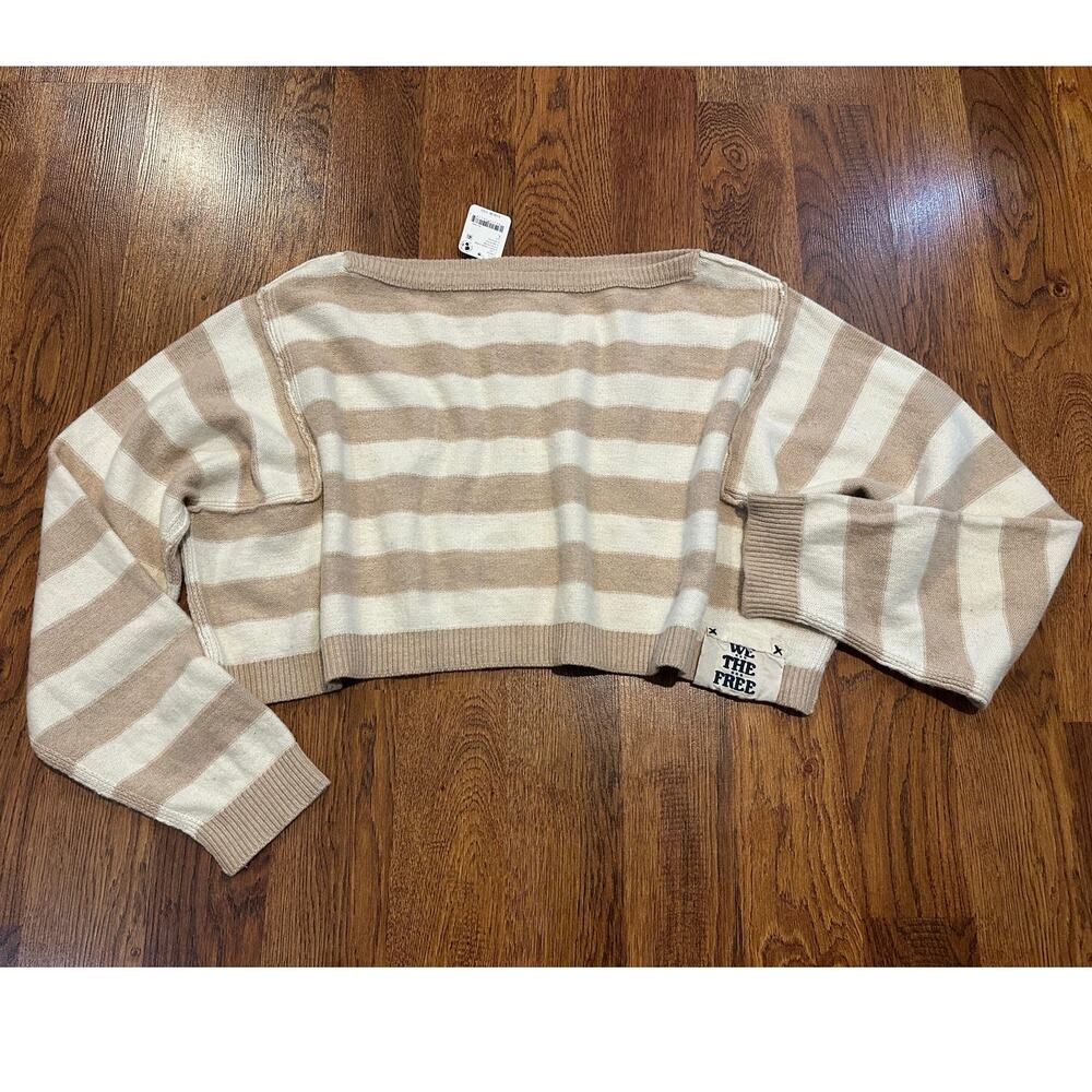 We The Free Women’s Into the Blue Oversized Crop Sweater – Sz Large NWT Relaxed